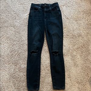 PAIGE Women's Dark Blue Distressed Jeans Margot Ankle